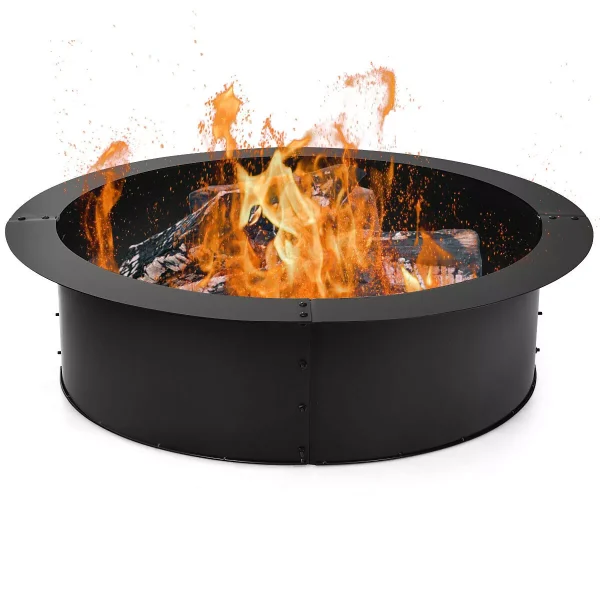 36 Inch Round Steel Fire Pit Ring Liner DIY Wood Burning Insert